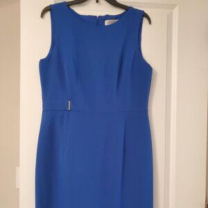 EUC Kasper Dress Sleeveless Sheath Dress Zipper Blue Classic Womens 8